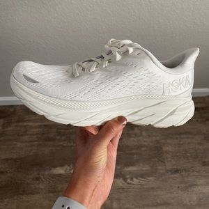 White Hoka Clifton 8